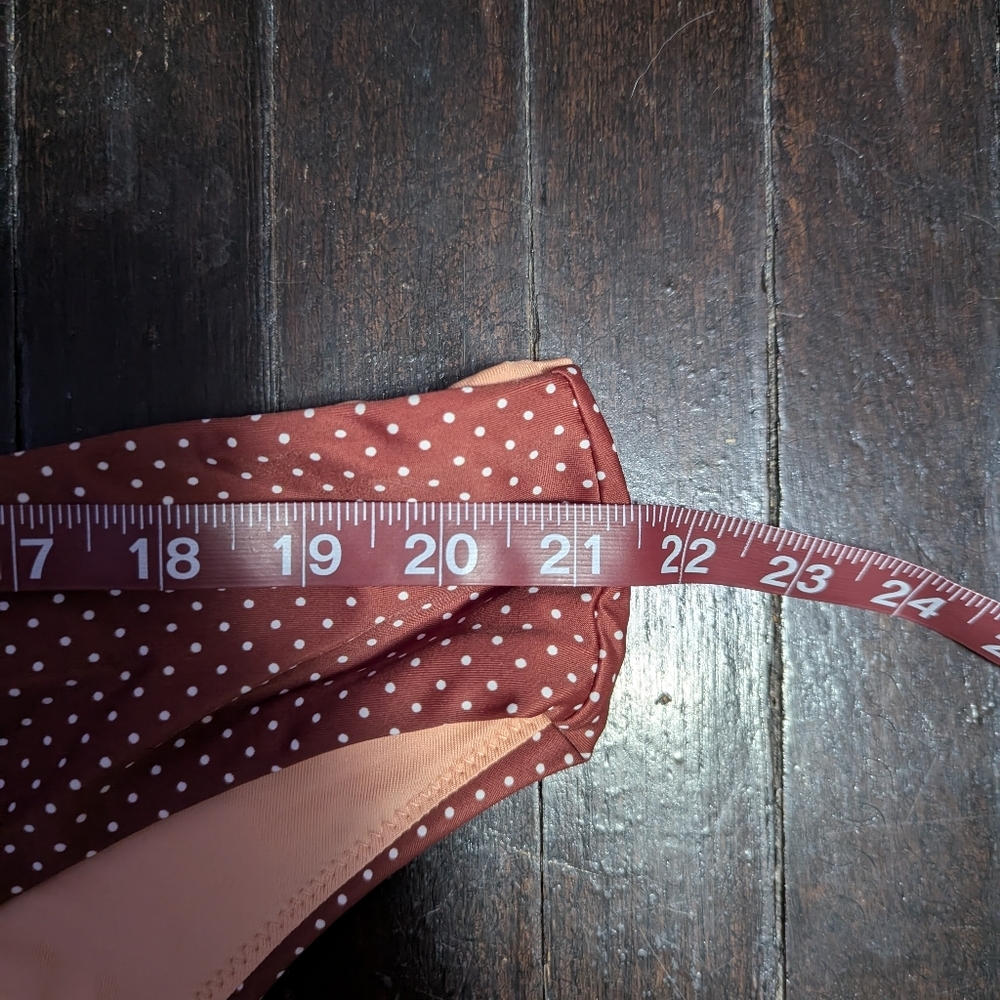 Reimagined By J. Crew Brown And White Polka Dot High Rise Cheeky Bikini Bottoms - Picture 3 of 4
